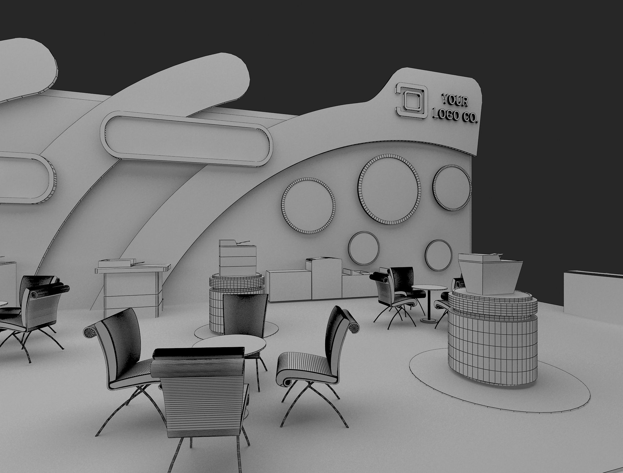 Booth Exhibition Stand a465c 3D model_19