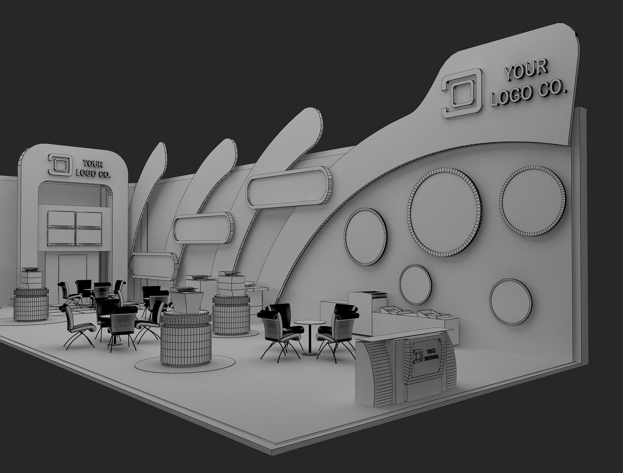 Booth Exhibition Stand a465c 3D model_23