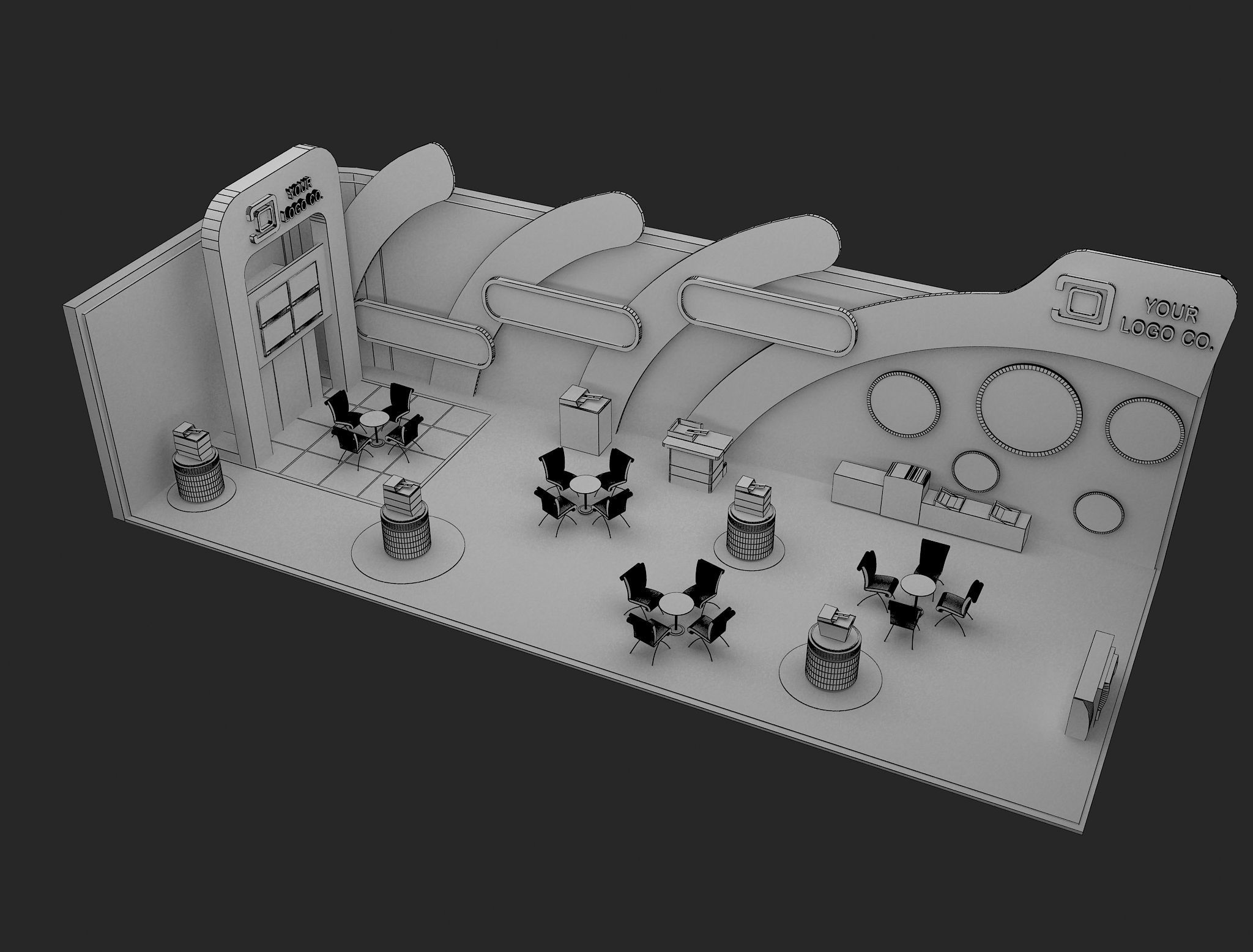 Booth Exhibition Stand a465c 3D model_1