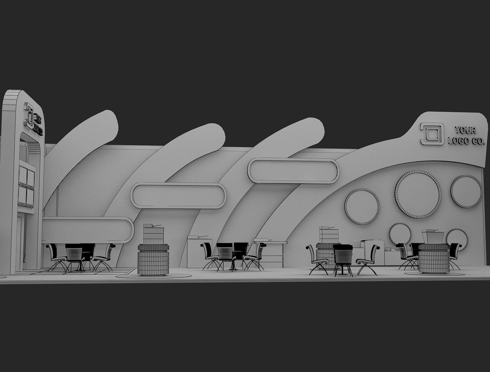 Booth Exhibition Stand a465c 3D model_9