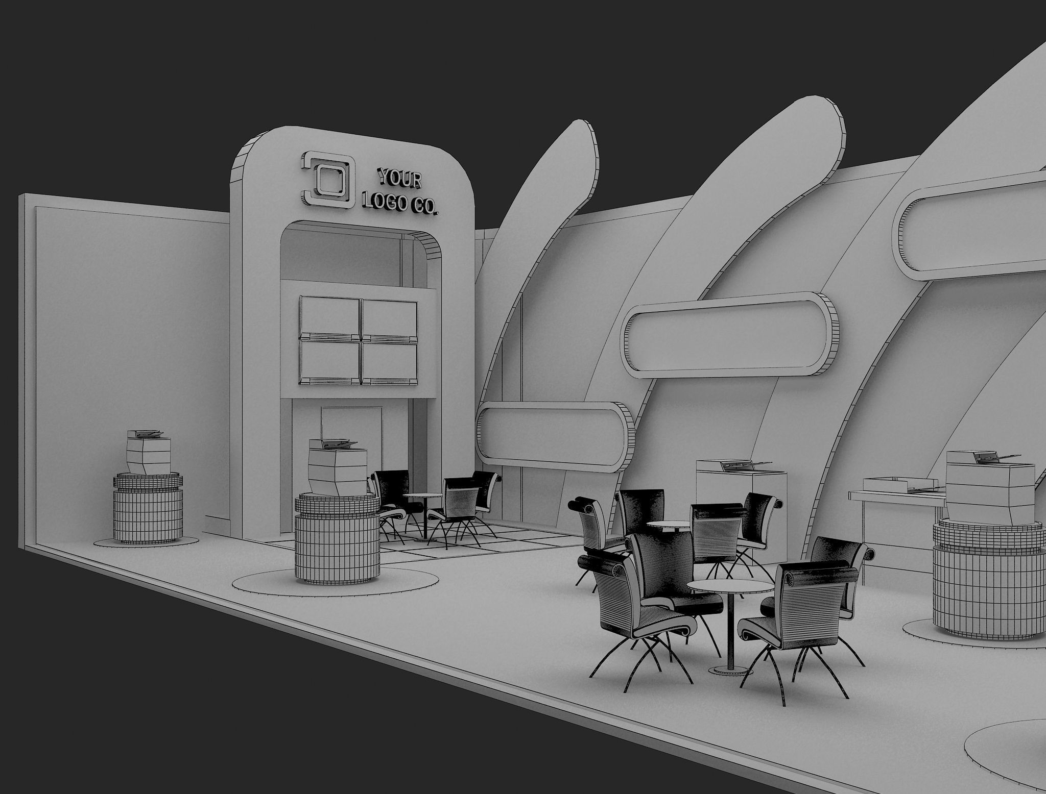 Booth Exhibition Stand a465c 3D model_13