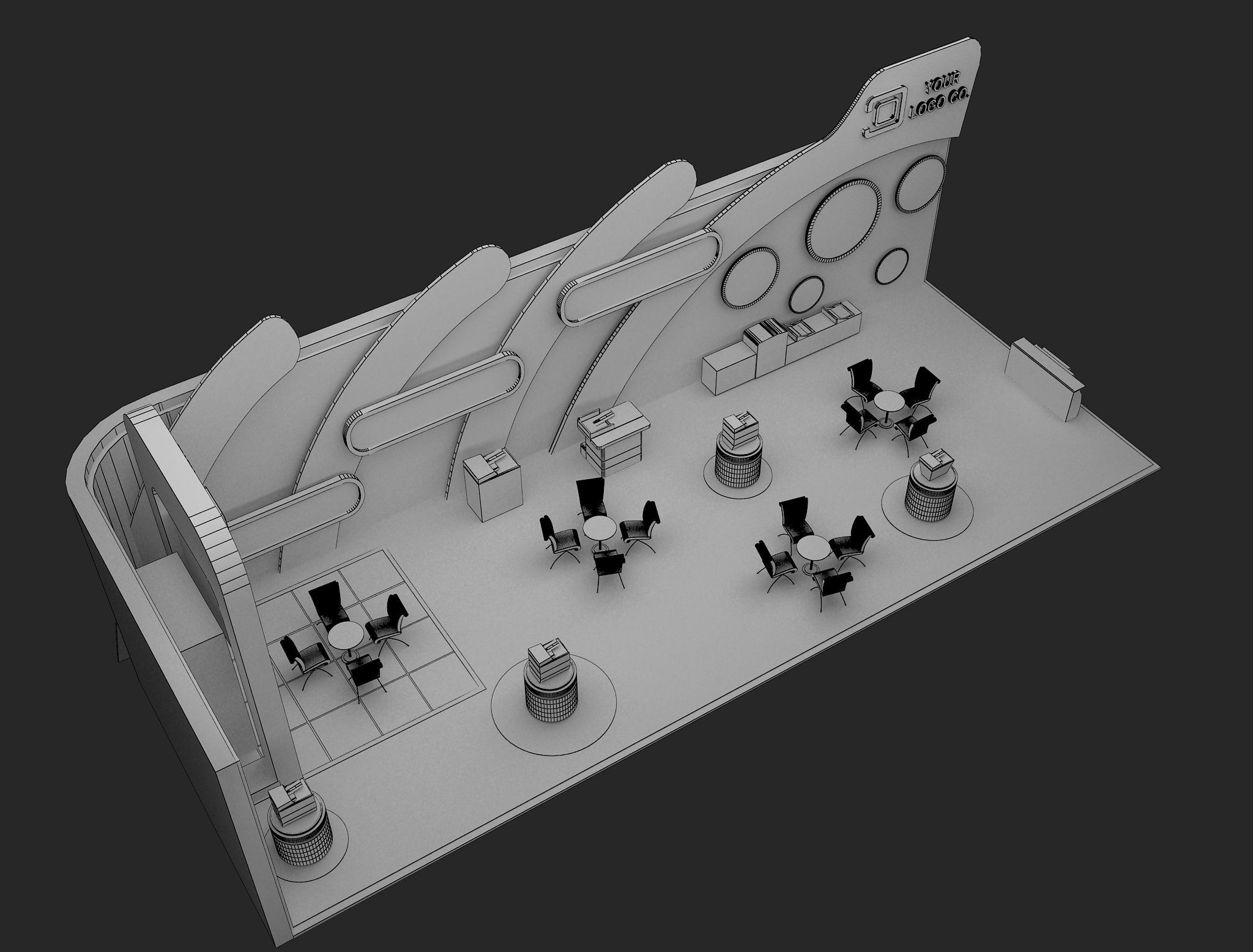 Booth Exhibition Stand a465c 3D model_11