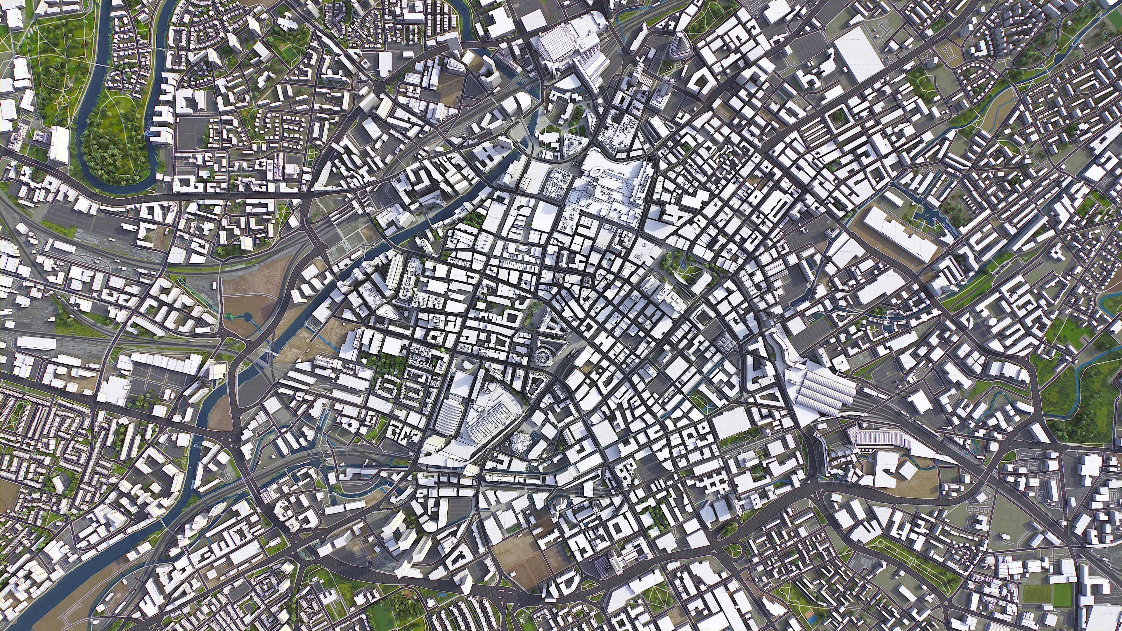 Manchester Low-poly 3D model_7