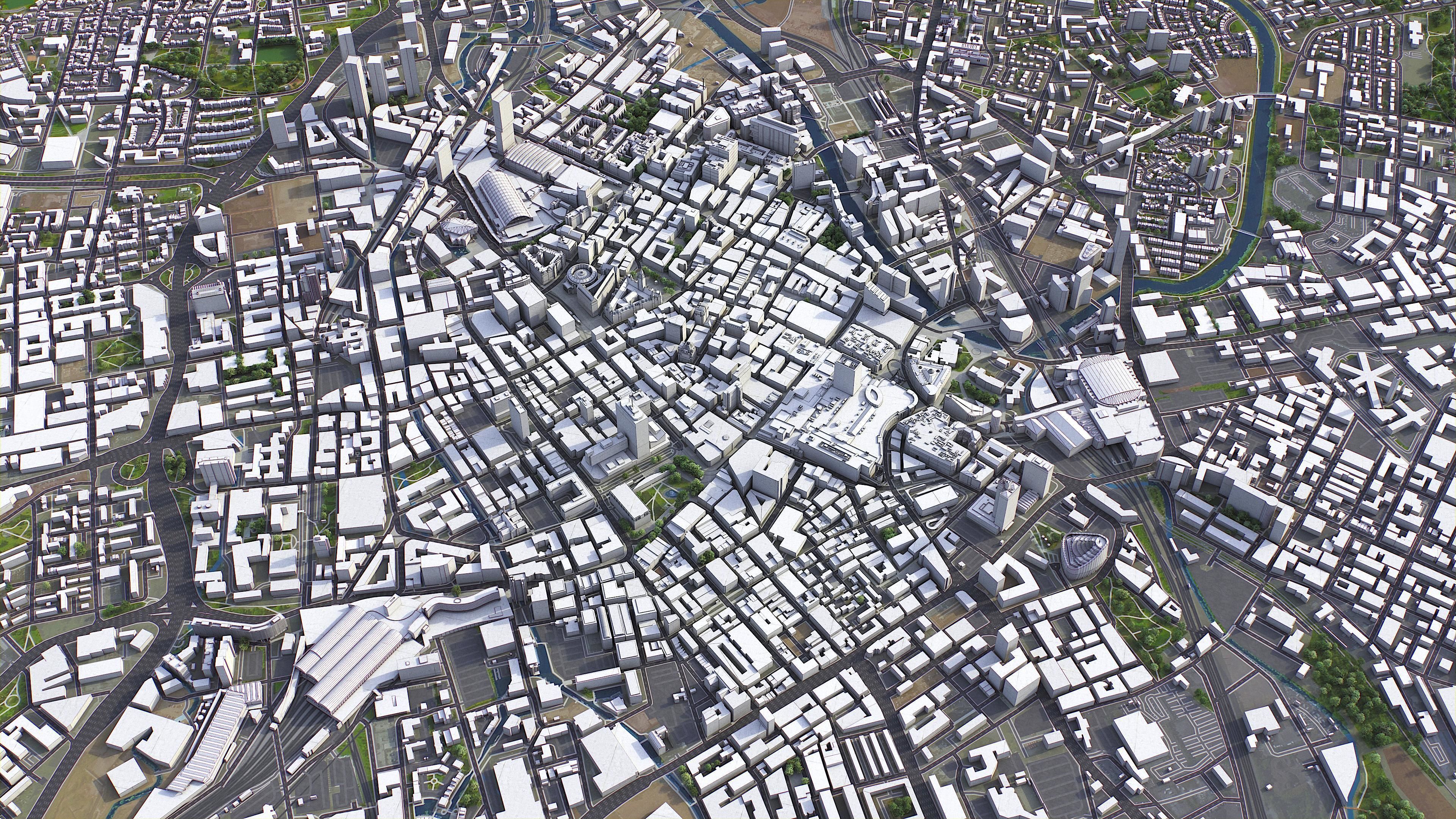 Manchester Low-poly 3D model_4