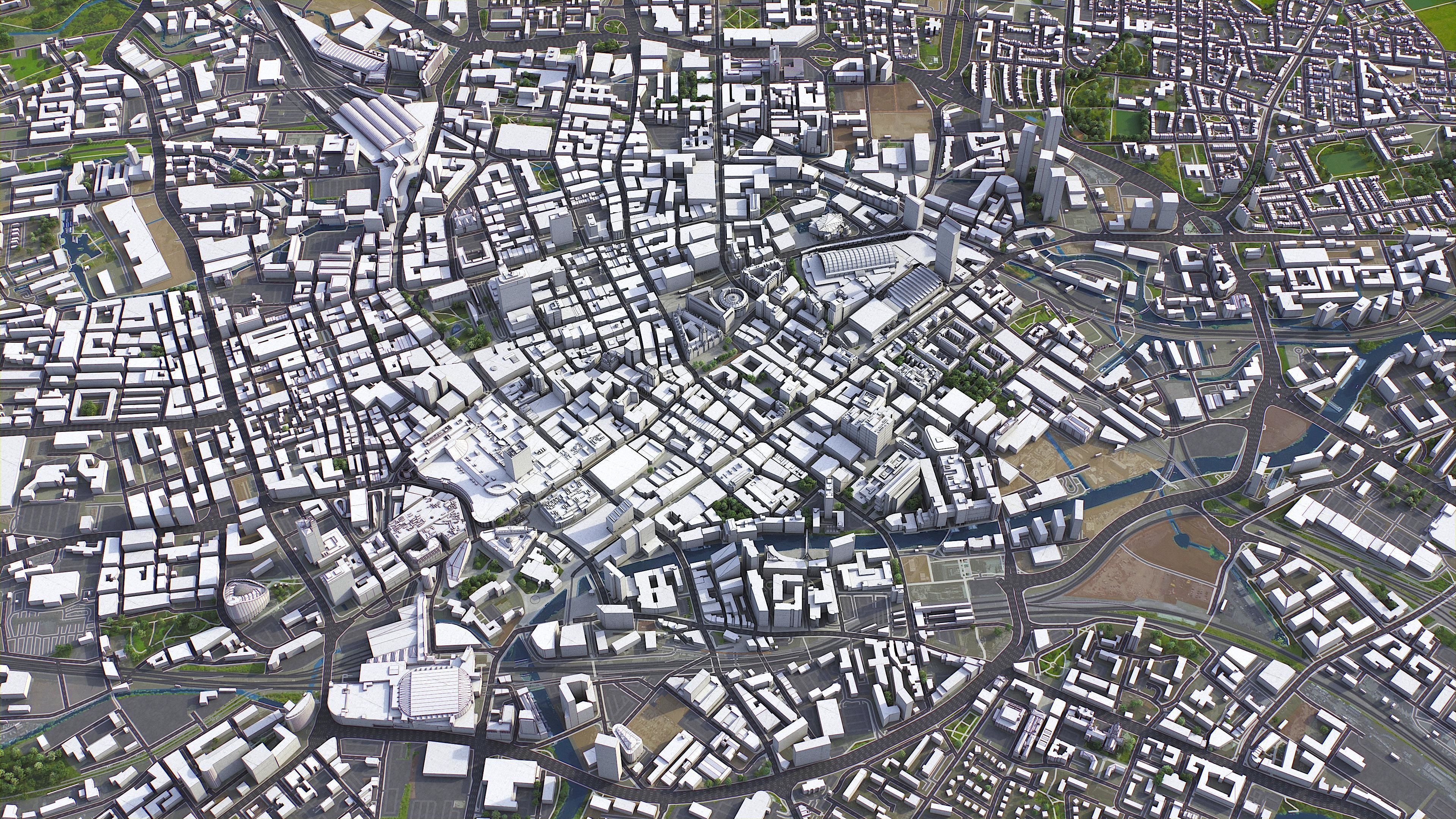 Manchester Low-poly 3D model_3