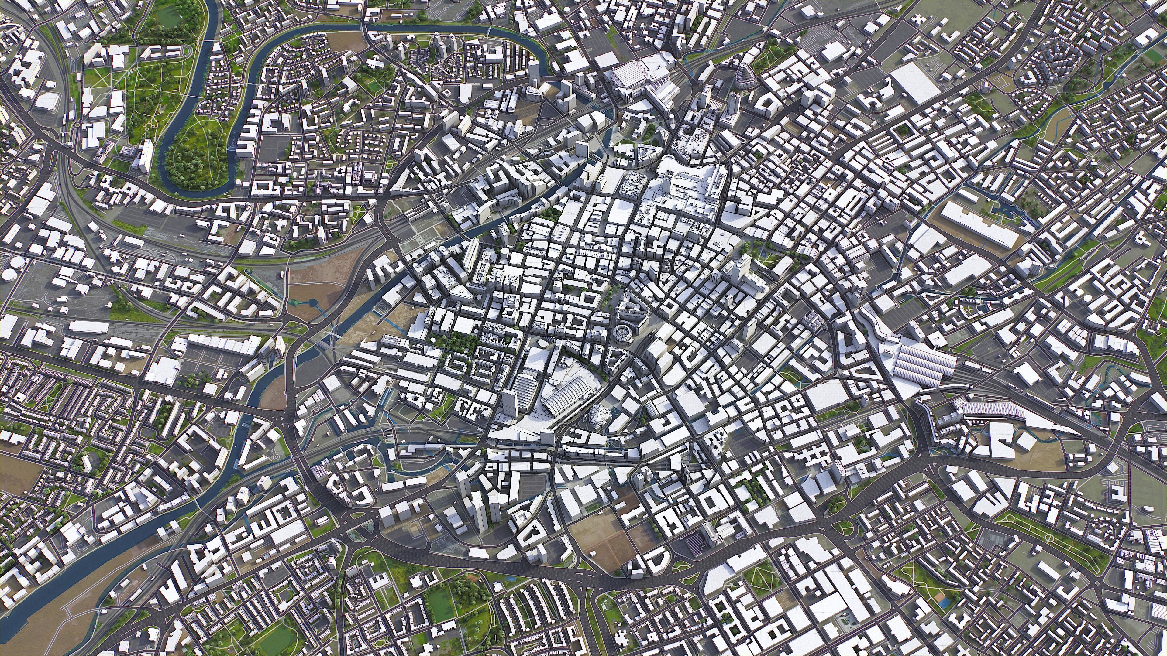 Manchester Low-poly 3D model_1