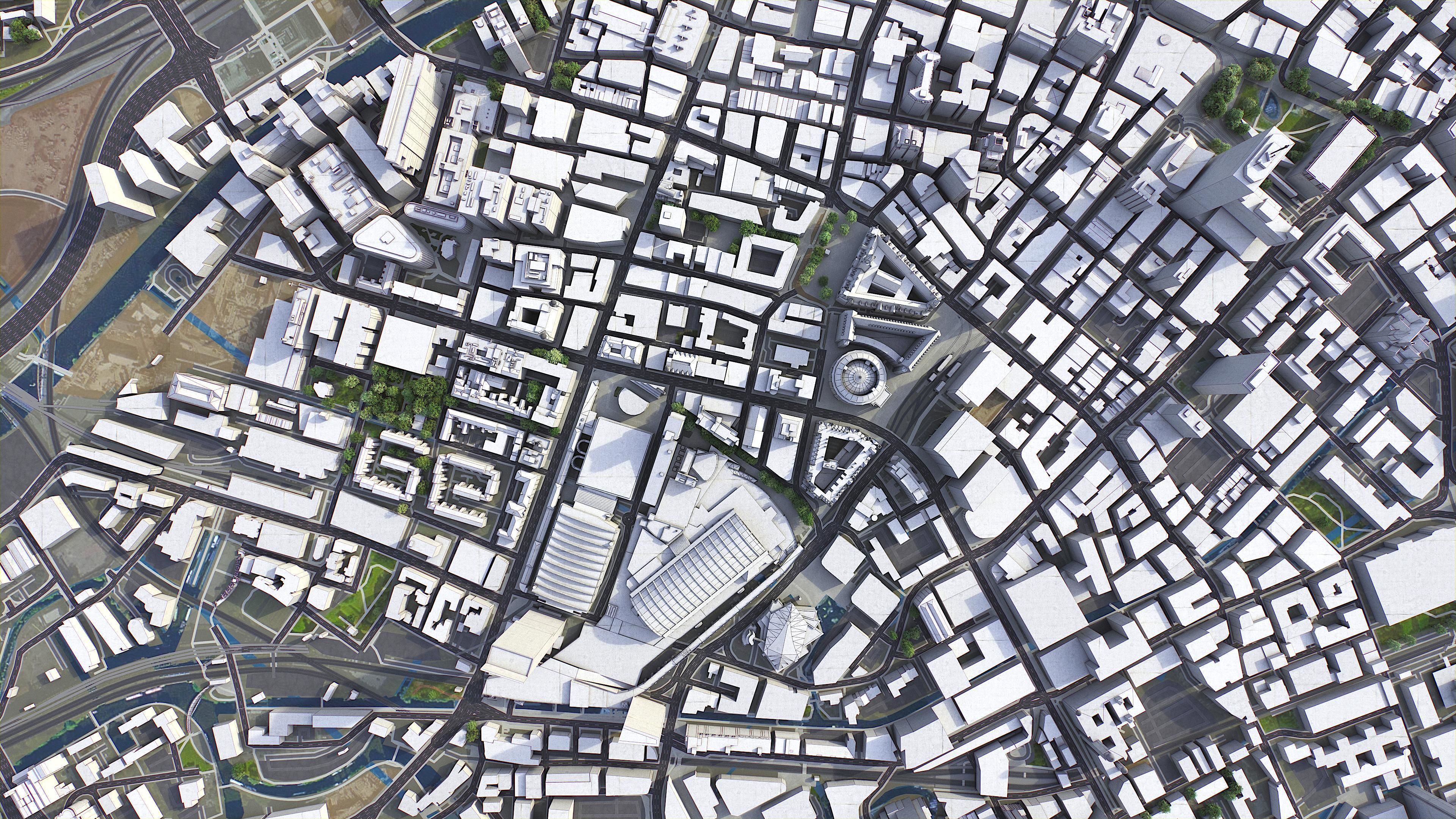 Manchester Low-poly 3D model_6