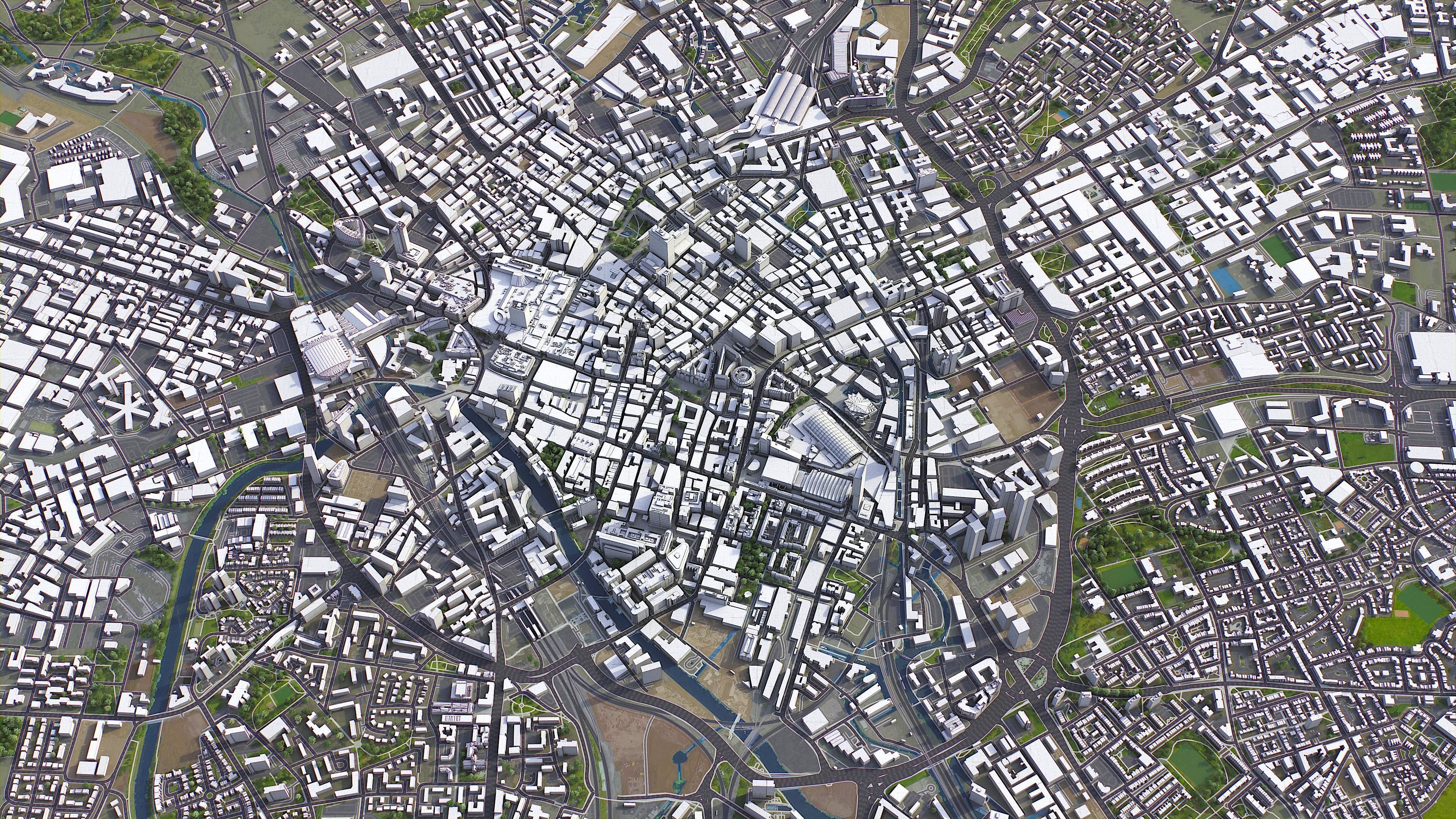 Manchester Low-poly 3D model_2