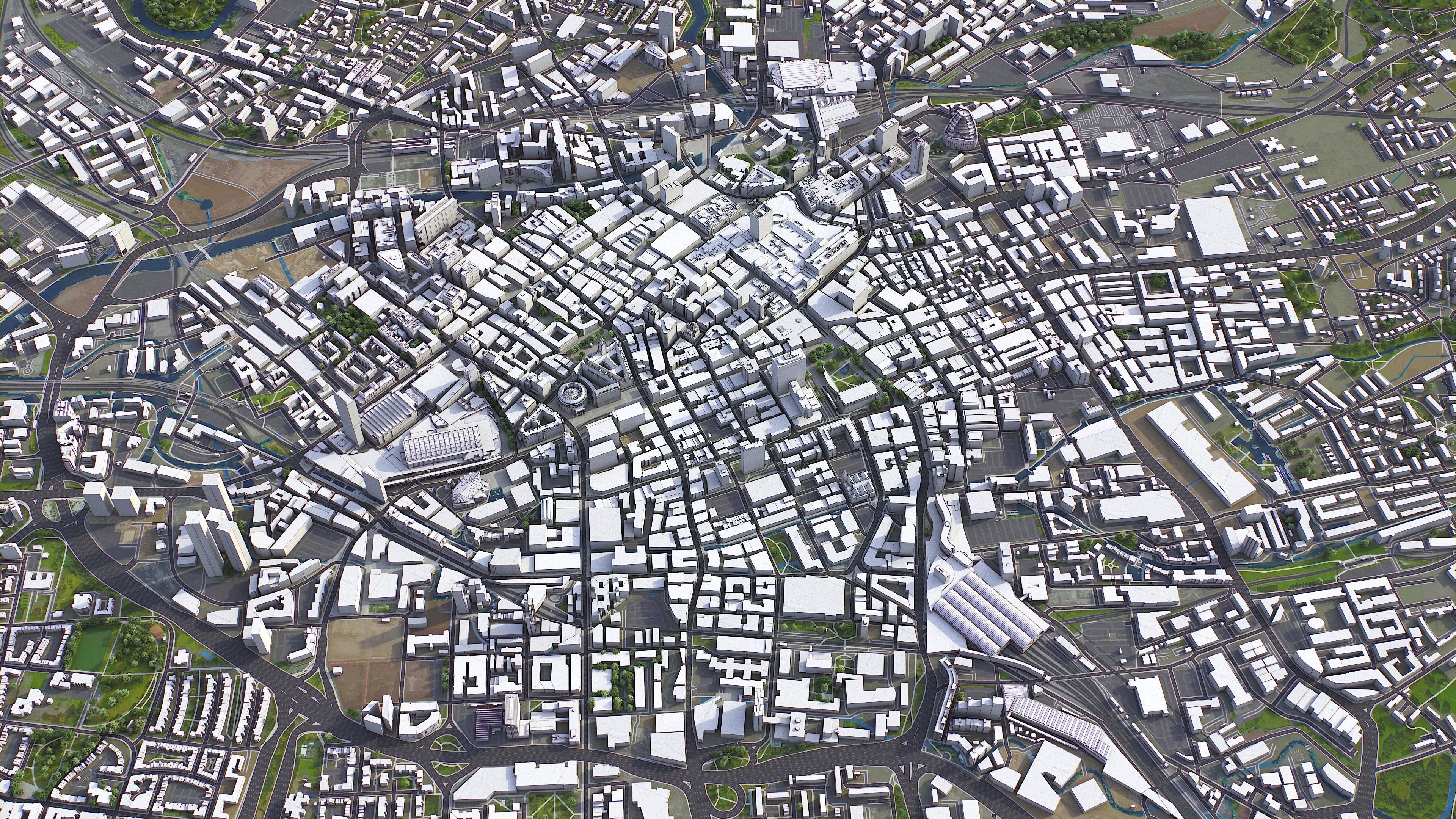 Manchester Low-poly 3D model_5