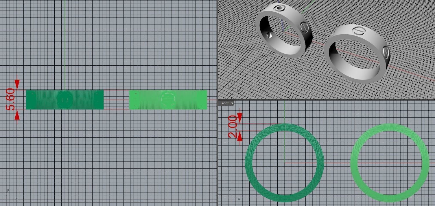 LOVE RINGS 3D print model_4