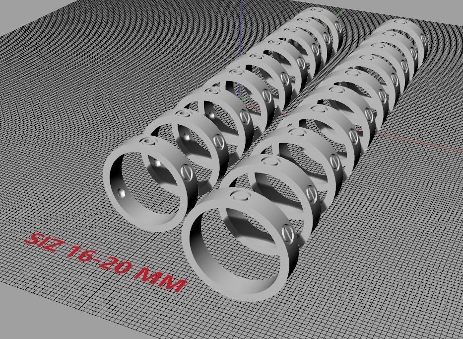LOVE RINGS 3D print model_3