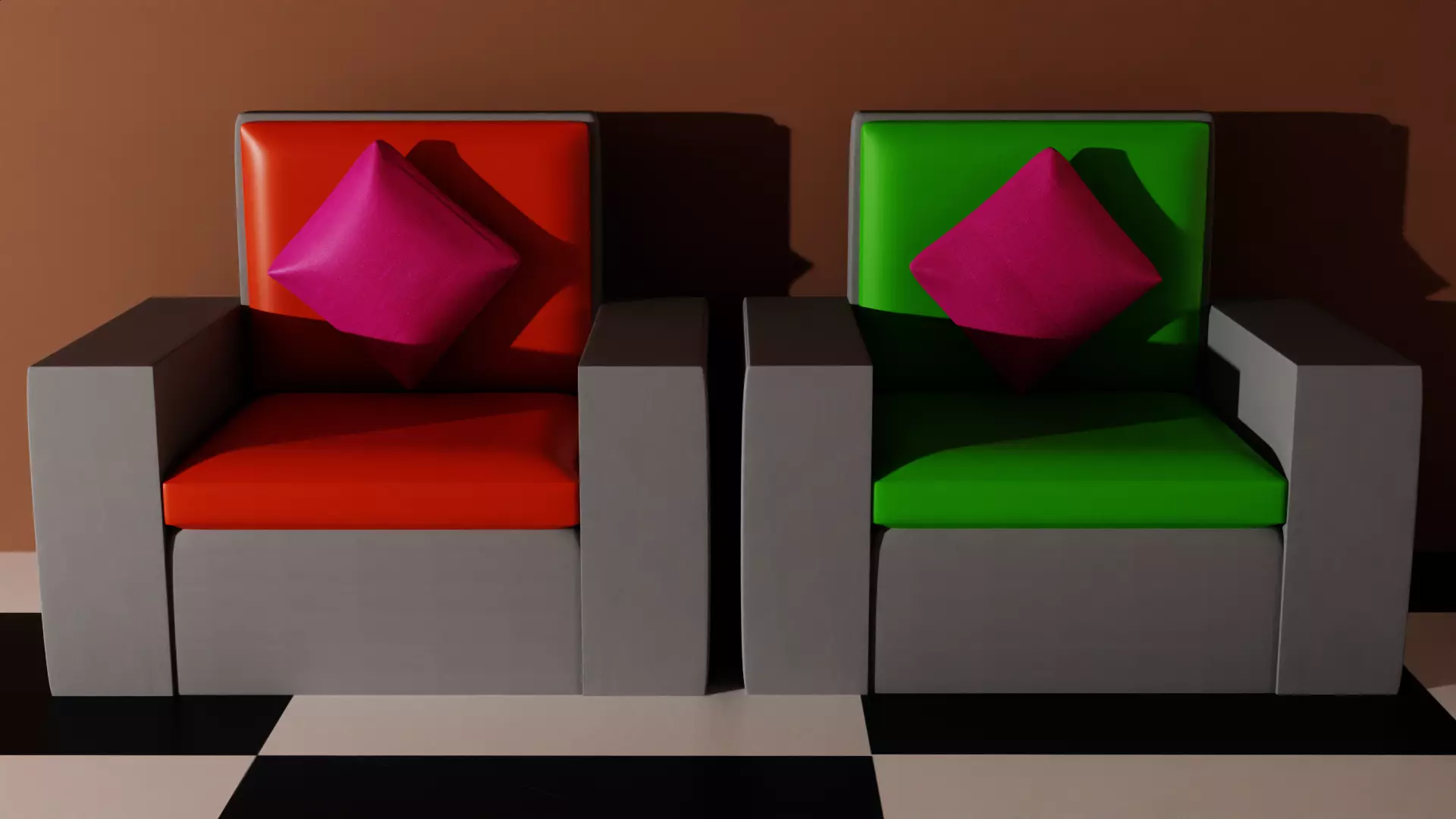 Two Sofas - Coffee Table Free 3D model