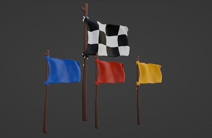 Cartoon Flag 3D model