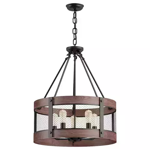 vittoria-fr4561-pl-05-b wood and metal chandelier with glass shades