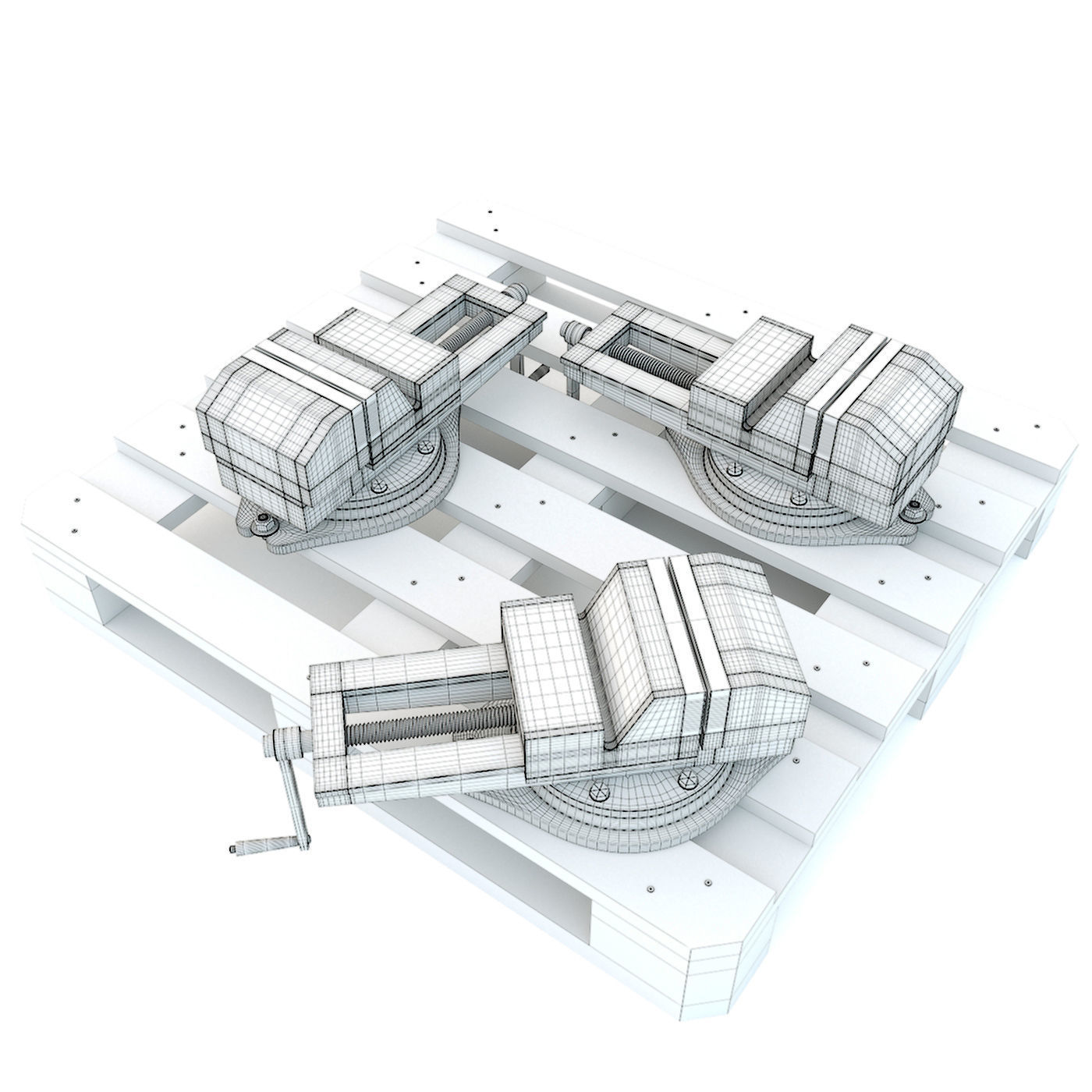 Machine tool table vise press 3D model_9