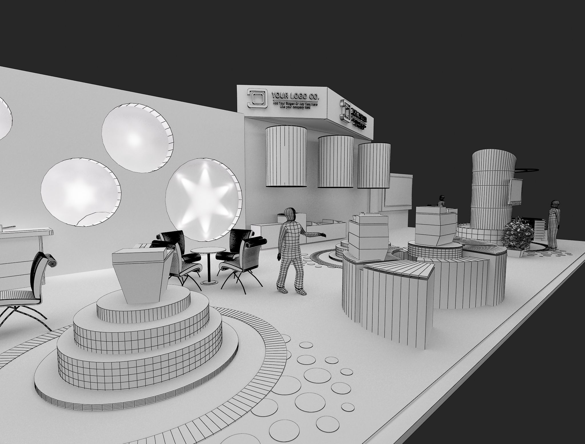 Booth Exhibition Stand a465e 3D model_21