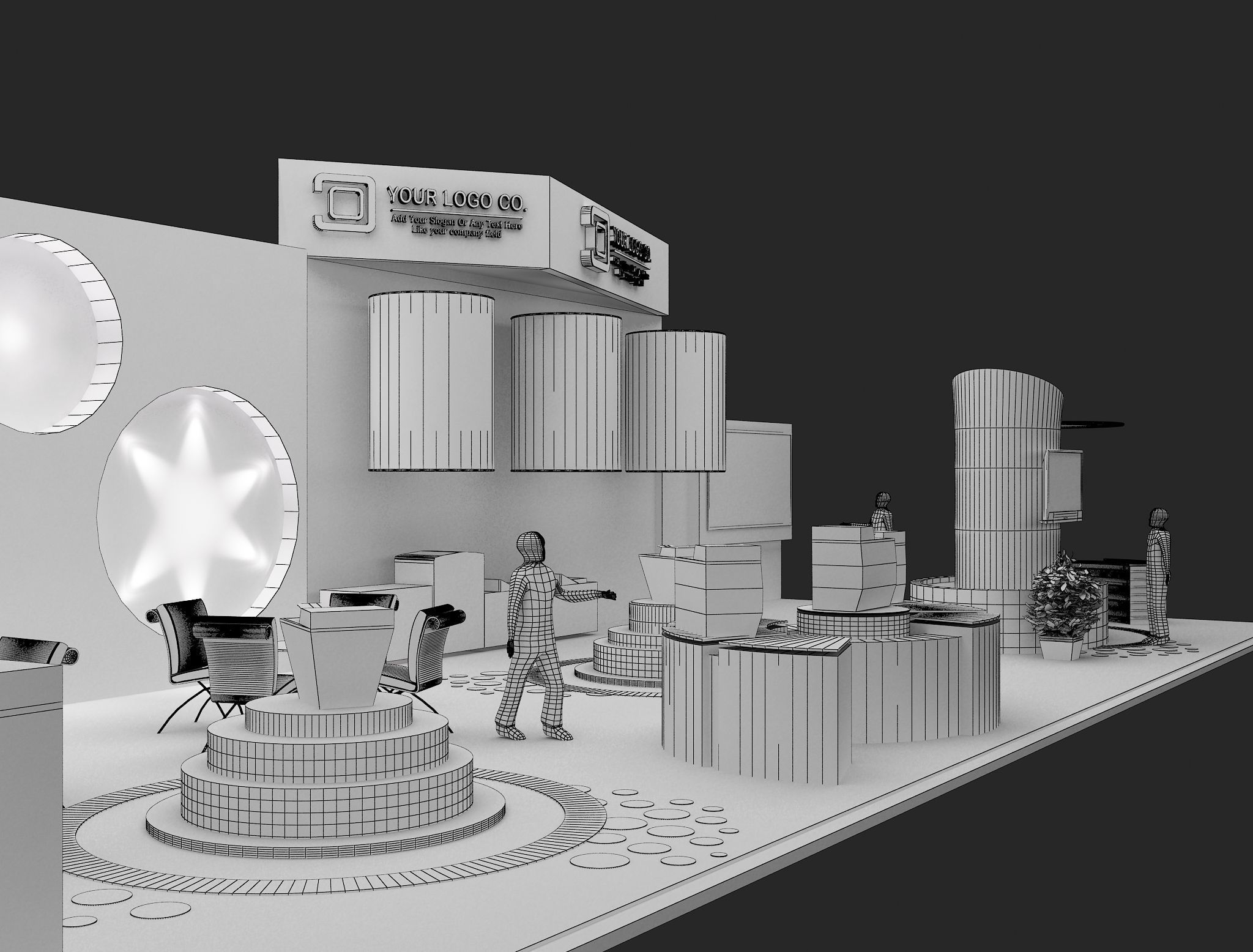 Booth Exhibition Stand a465e 3D model_23