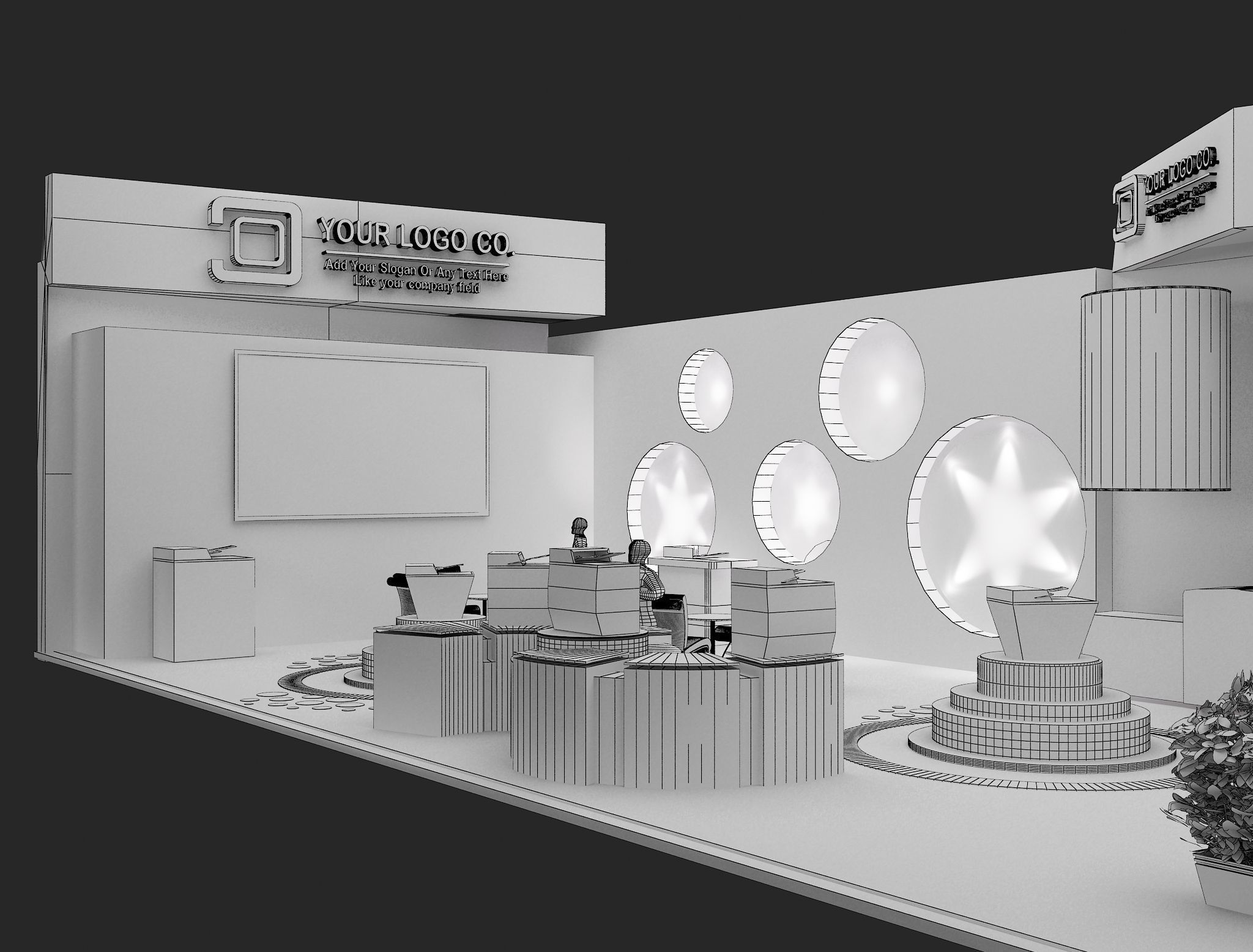 Booth Exhibition Stand a465e 3D model_15
