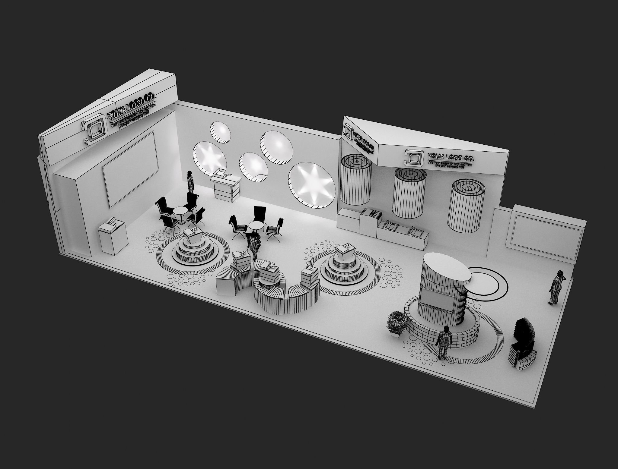 Booth Exhibition Stand a465e 3D model_1