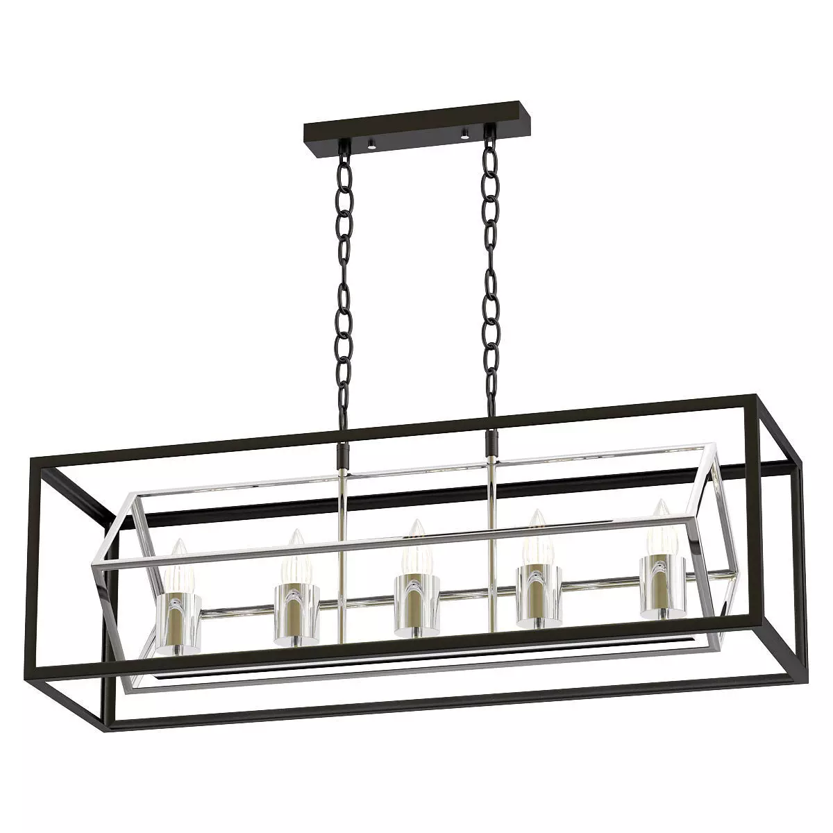 Eurosvet-70122 light fixture with four lights hanging from it 3D model