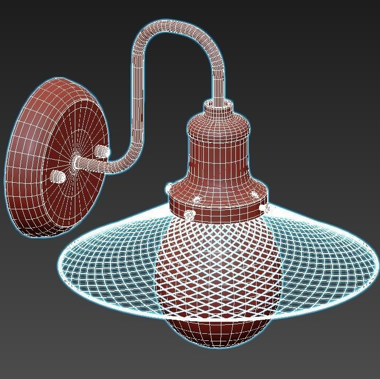 ludacris-3513-1w light wall sconce in antique copper 3D model_2