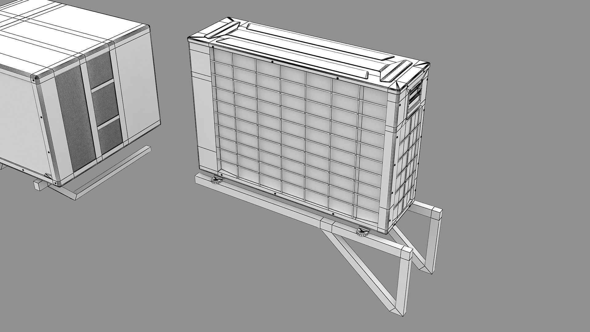 Air Conditioner Window Outdoor Low-poly 3D model_18