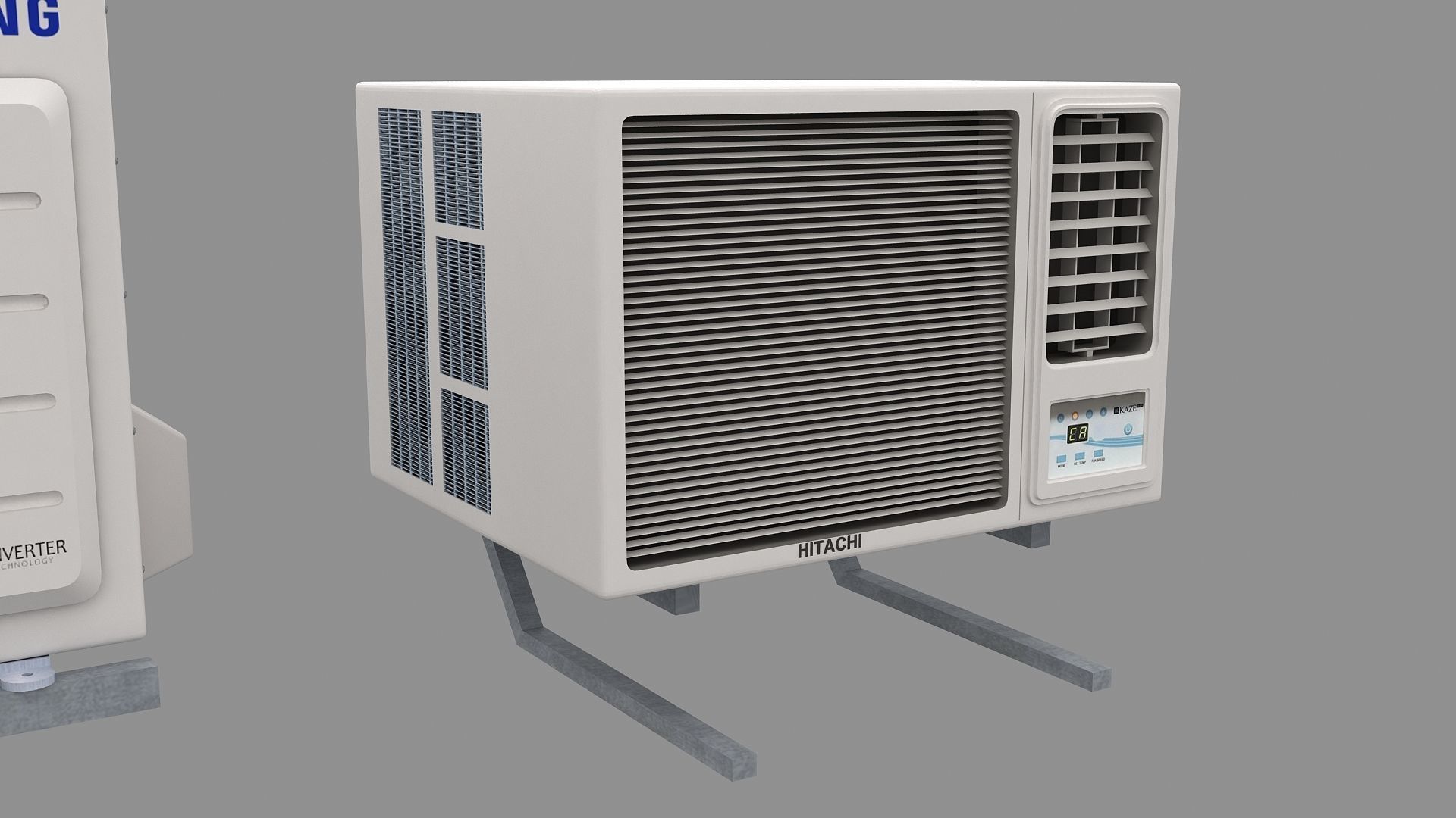 Air Conditioner Window Outdoor Low-poly 3D model_24