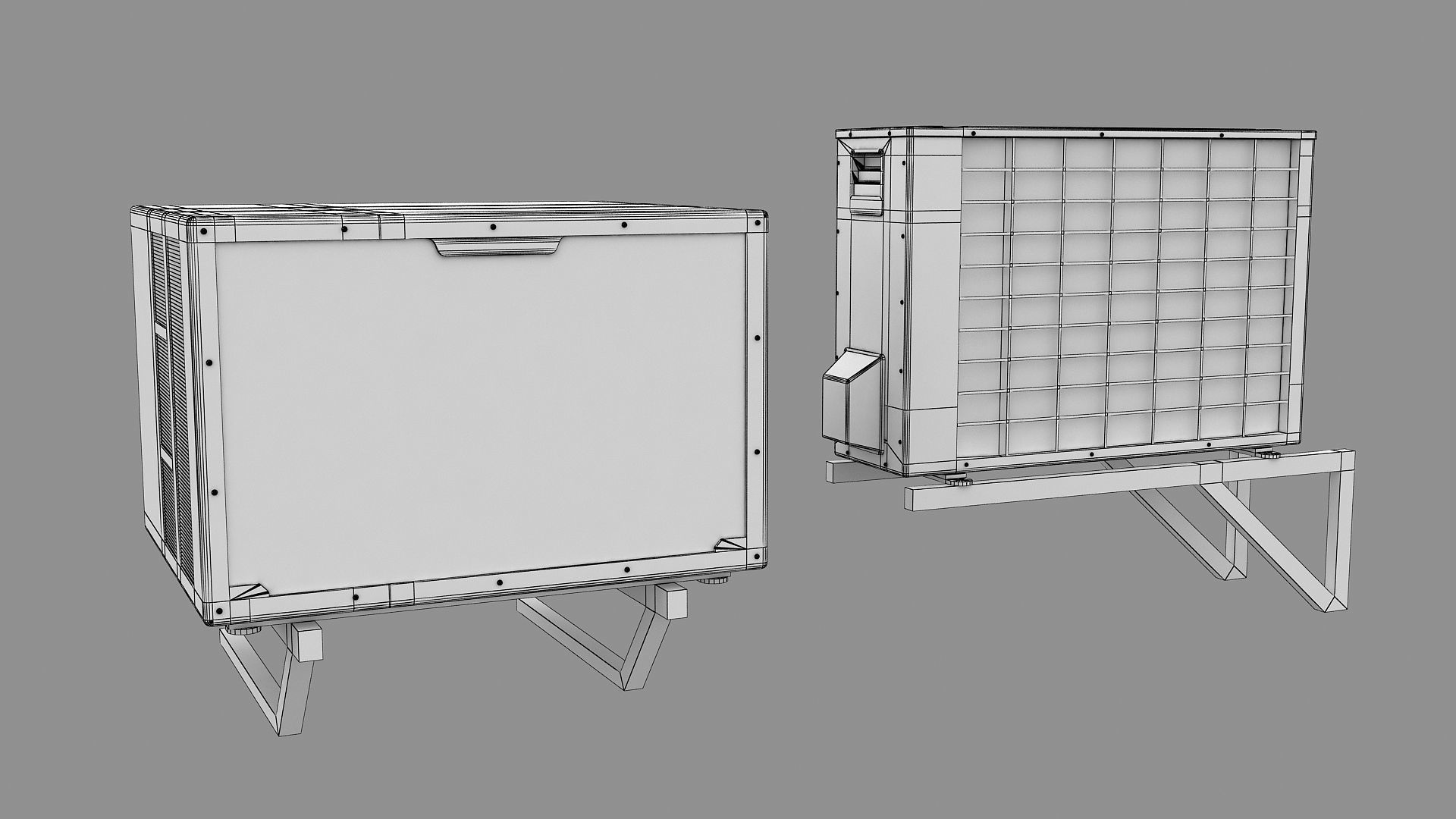Air Conditioner Window Outdoor Low-poly 3D model_17