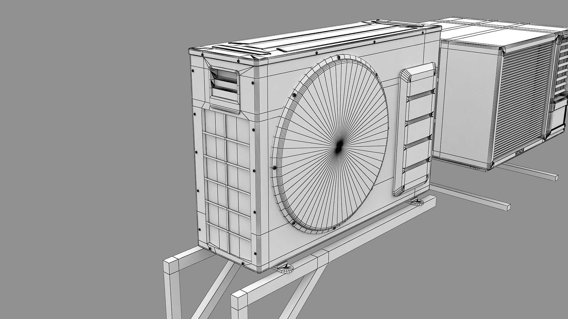 Air Conditioner Window Outdoor Low-poly 3D model_4