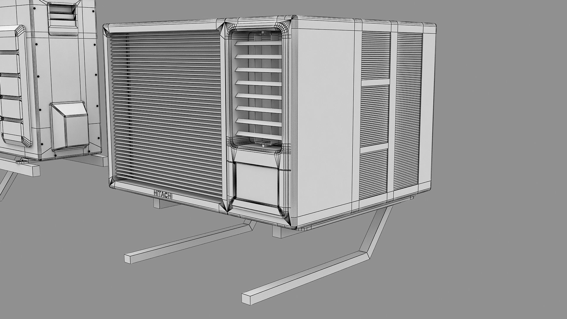Air Conditioner Window Outdoor Low-poly 3D model_7