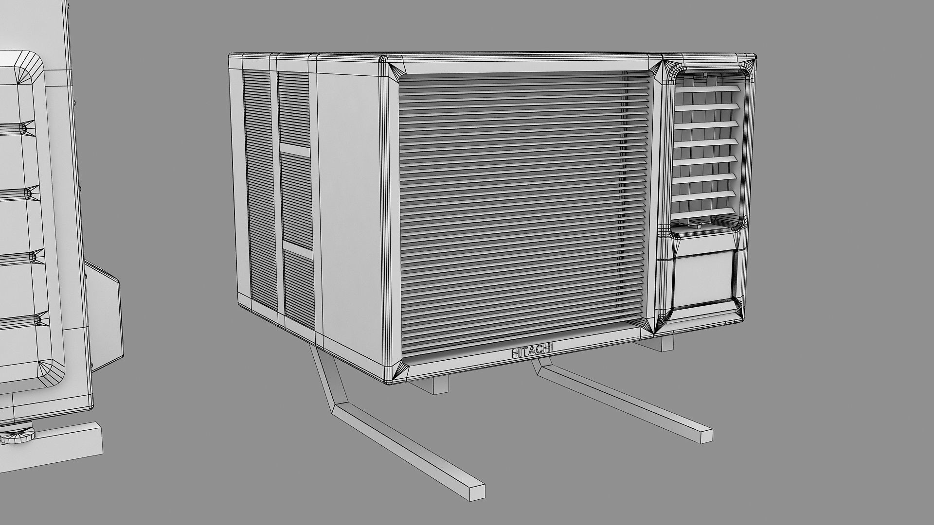 Air Conditioner Window Outdoor Low-poly 3D model_8