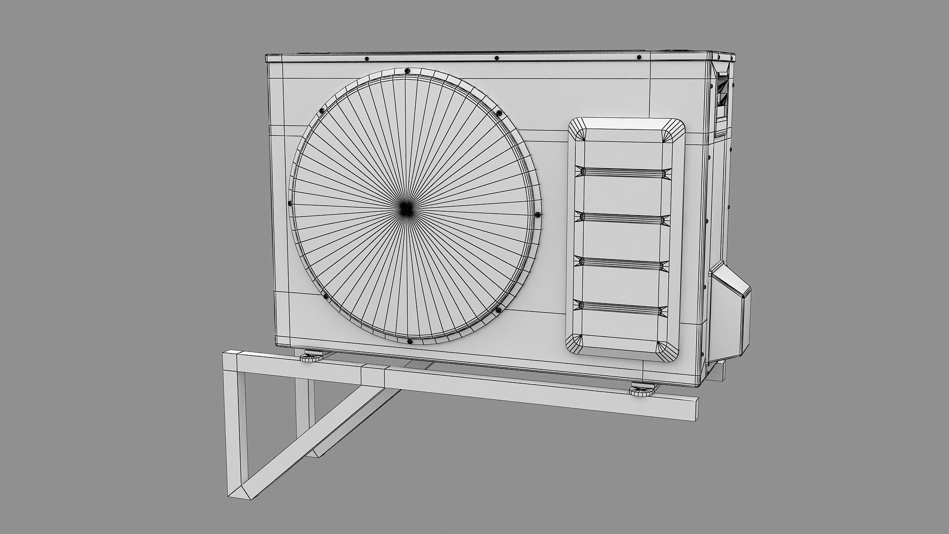 Air Conditioner Window Outdoor Low-poly 3D model_12