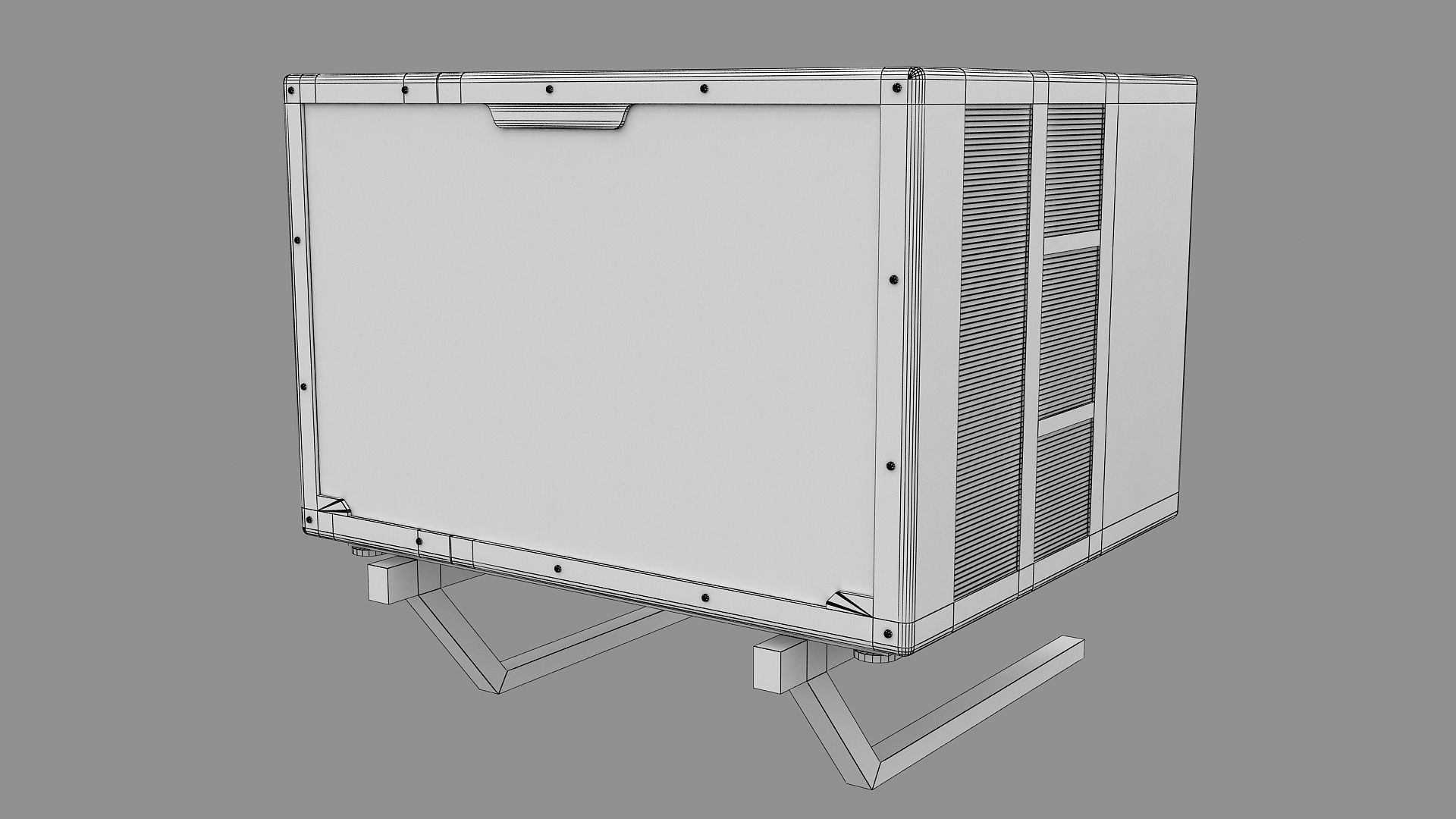 Air Conditioner Window Outdoor Low-poly 3D model_6