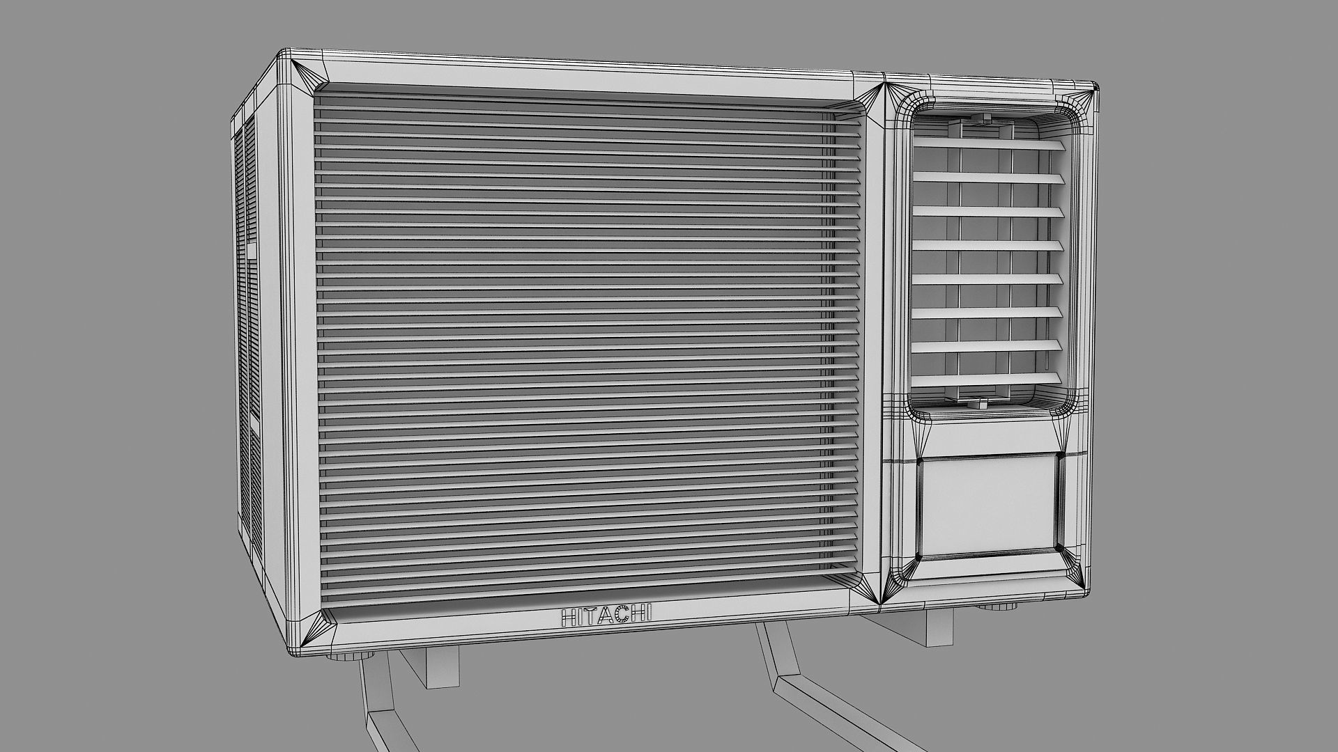 Air Conditioner Window Outdoor Low-poly 3D model_2