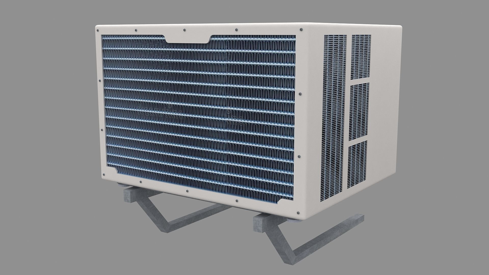 Air Conditioner Window Outdoor Low-poly 3D model_22