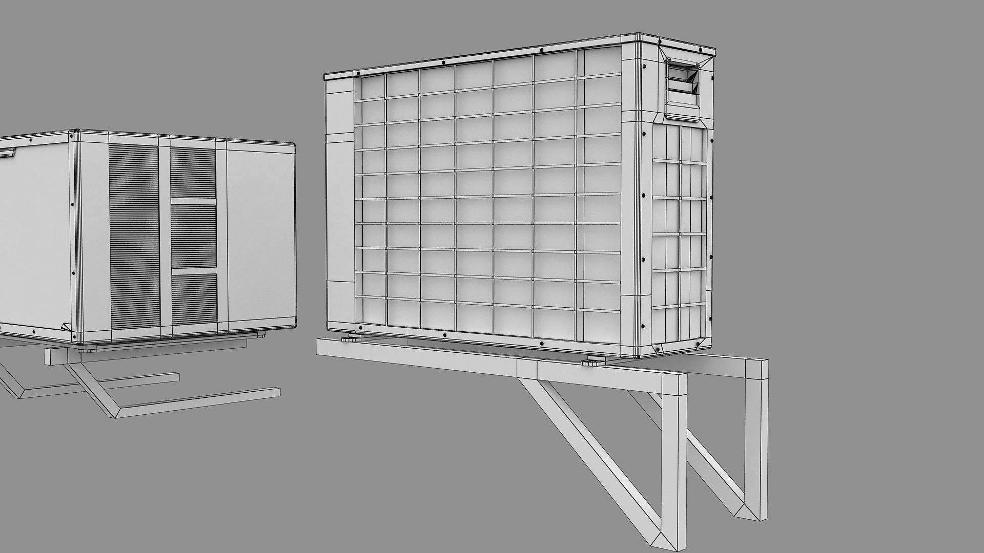 Air Conditioner Window Outdoor Low-poly 3D model_5