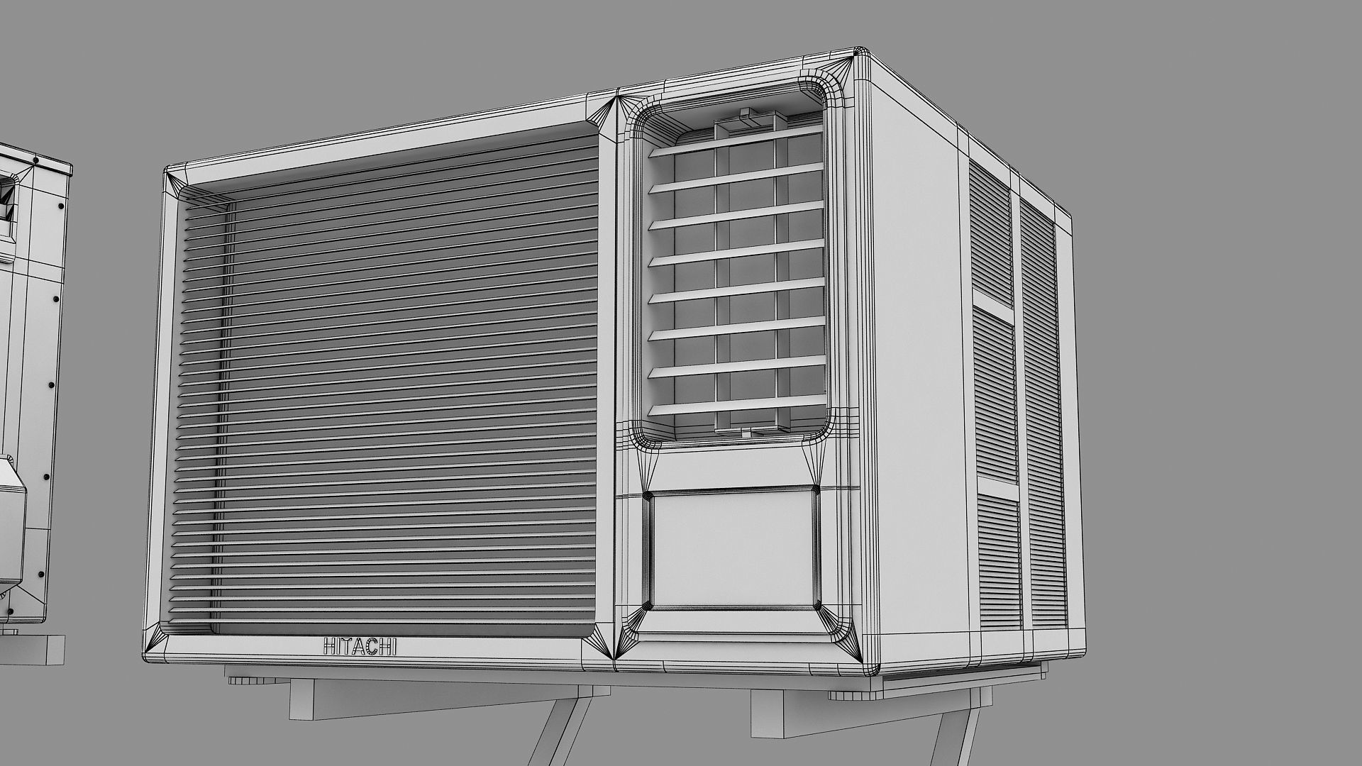 Air Conditioner Window Outdoor Low-poly 3D model_10