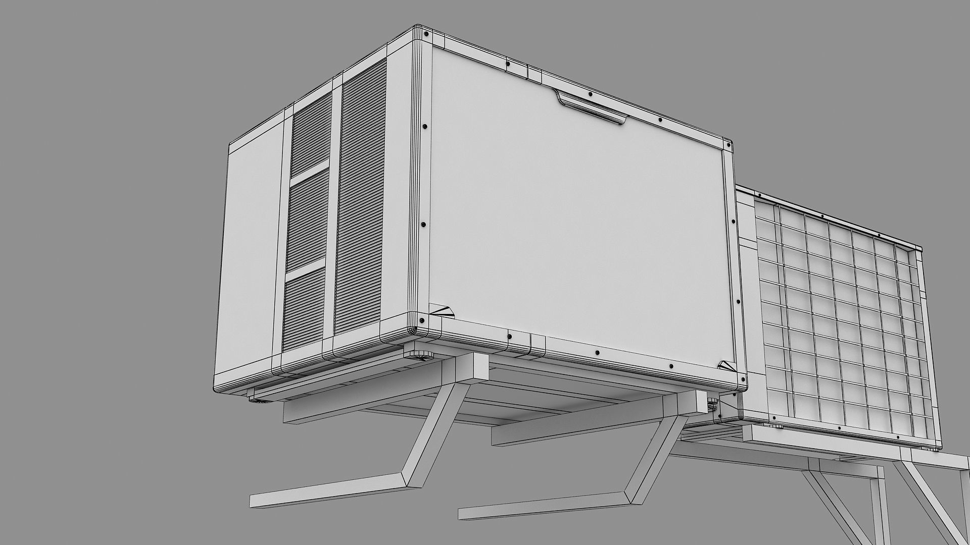 Air Conditioner Window Outdoor Low-poly 3D model_9