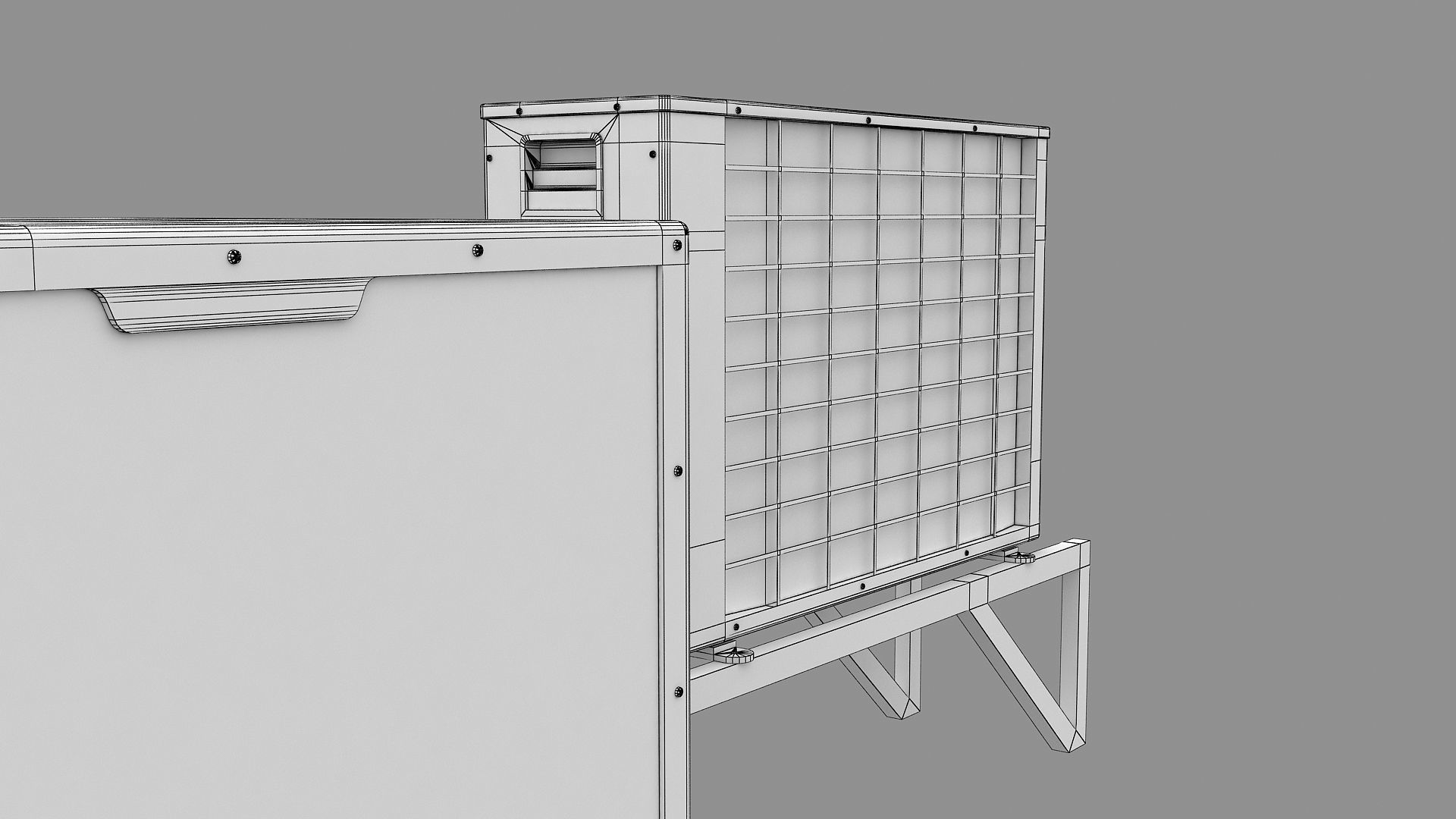 Air Conditioner Window Outdoor Low-poly 3D model_3