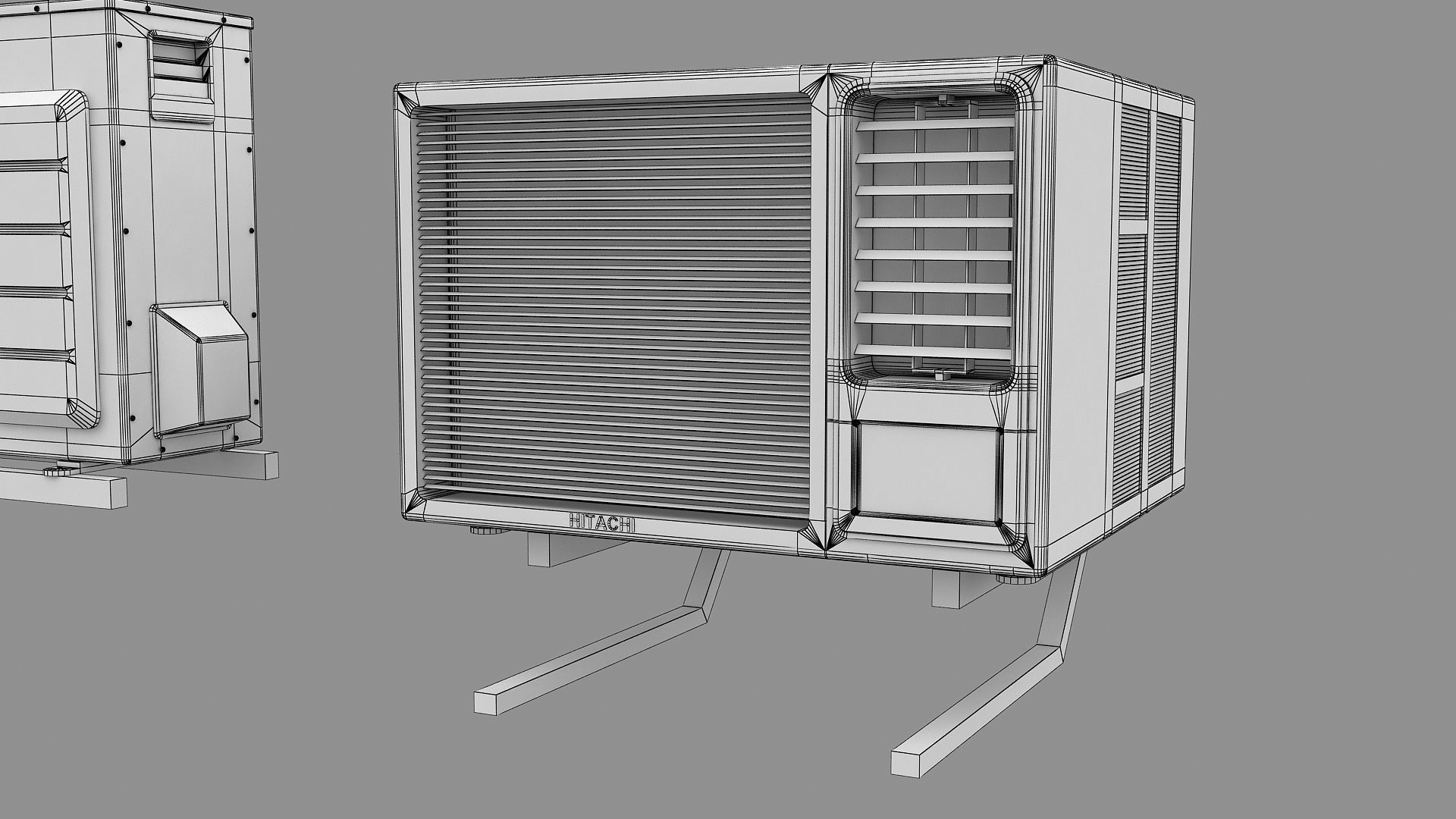 Air Conditioner Window Outdoor Low-poly 3D model_15