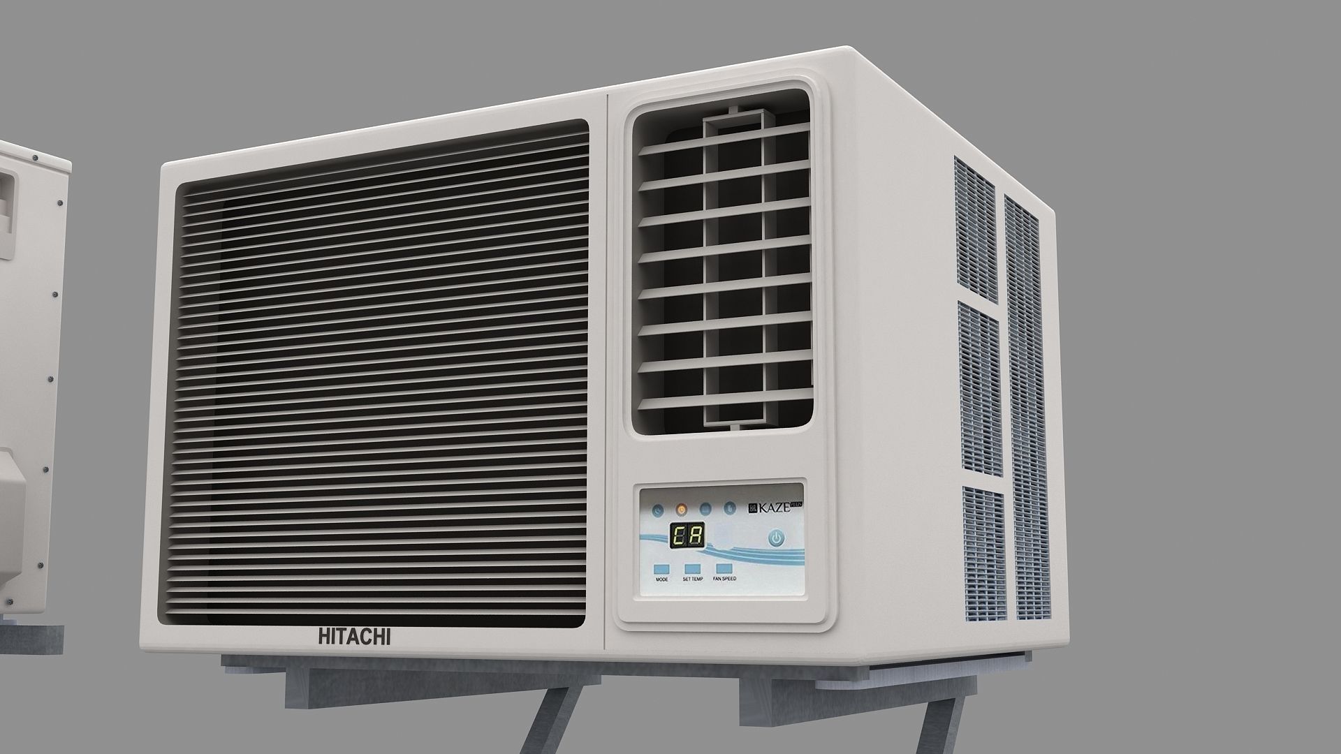 Air Conditioner Window Outdoor Low-poly 3D model_26