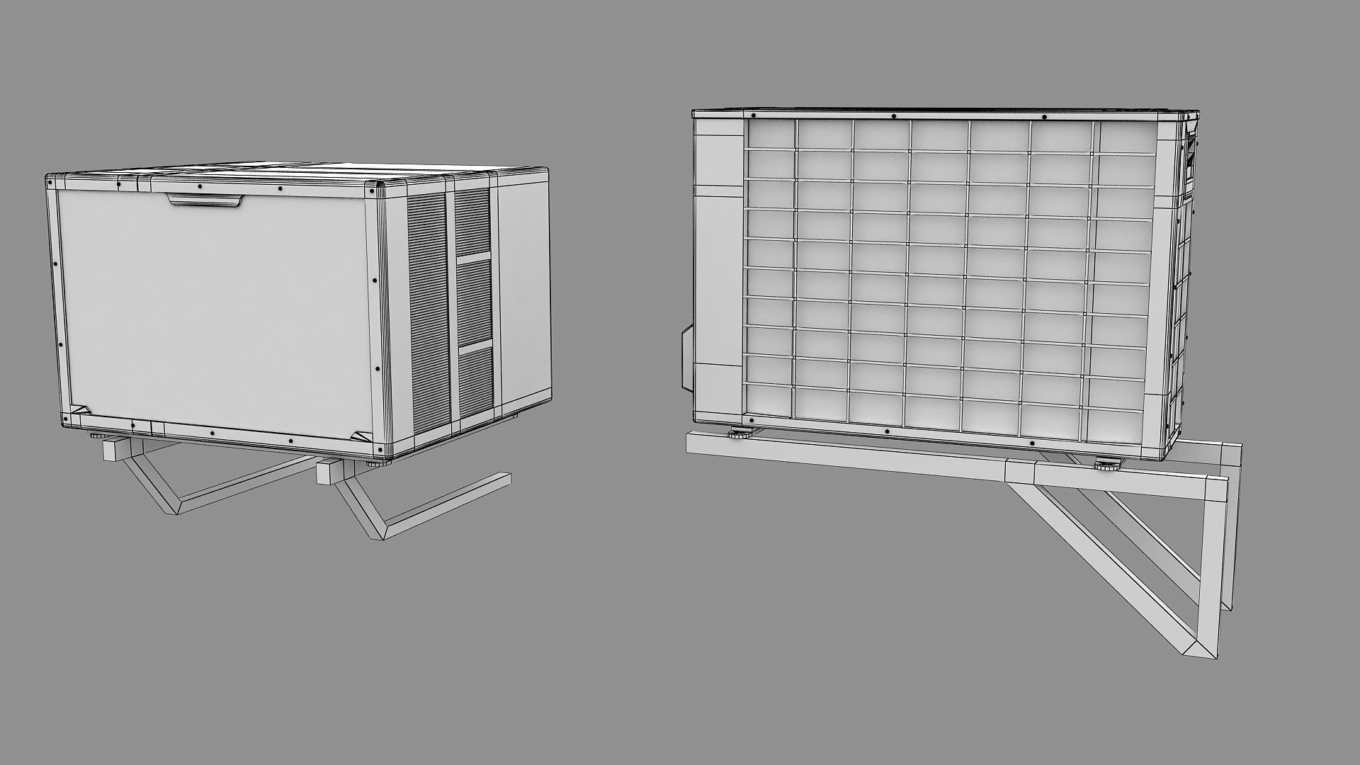 Air Conditioner Window Outdoor Low-poly 3D model_16
