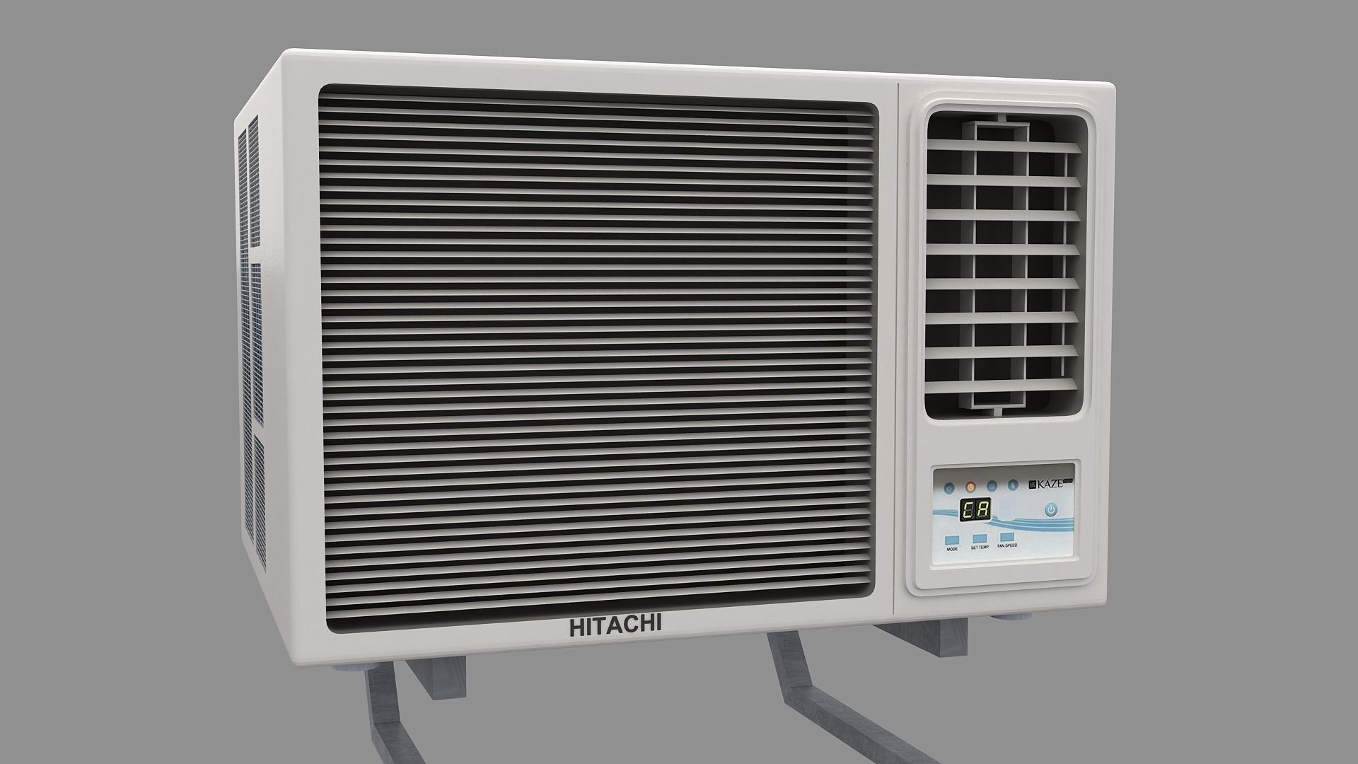 Air Conditioner Window Outdoor Low-poly 3D model_19