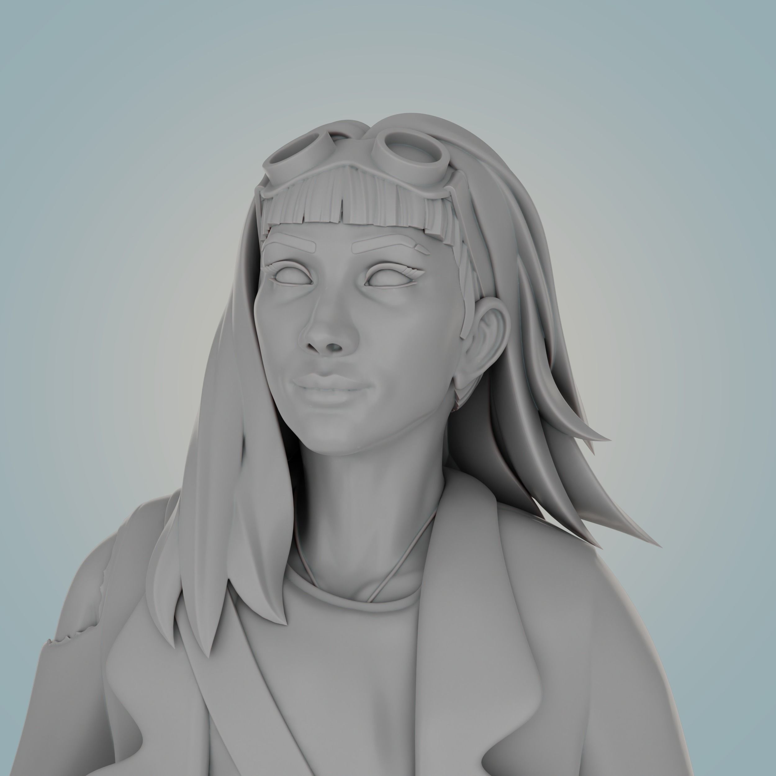 Wanderer statue of man holding cane 3D print model_5