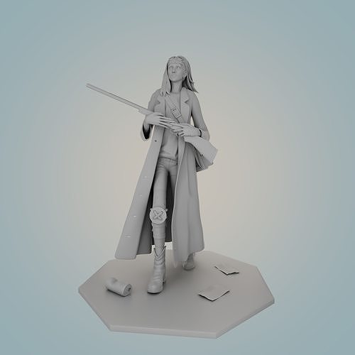 Wanderer statue of man holding cane 3D print model