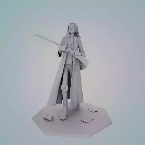 Wanderer statue of man holding cane 3D print model