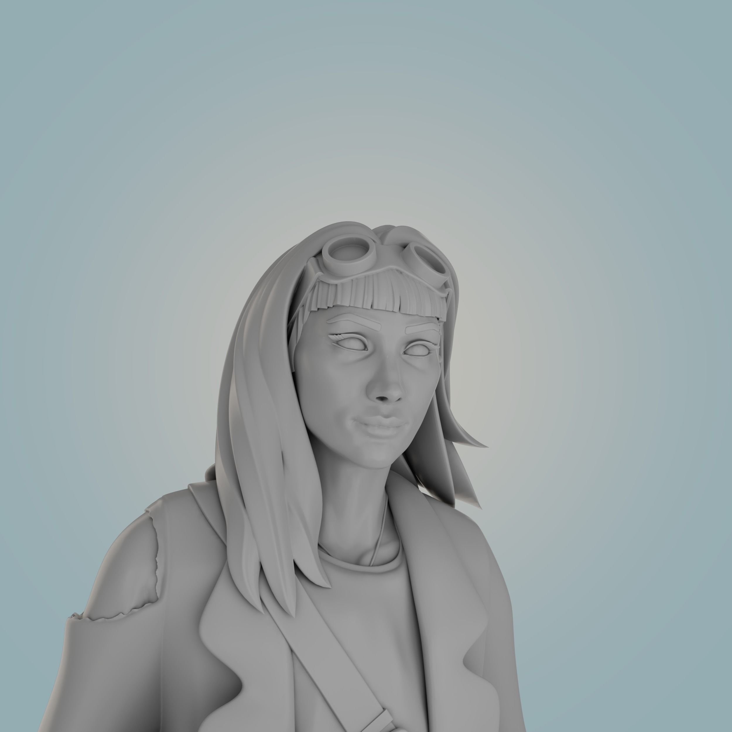 Wanderer statue of man holding cane 3D print model_7