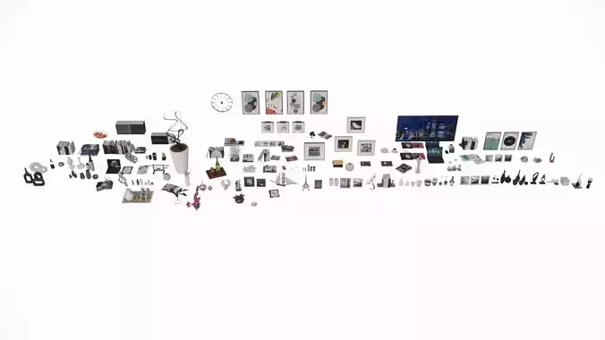 Accessories decoration interior 3d model Part 1 3D model