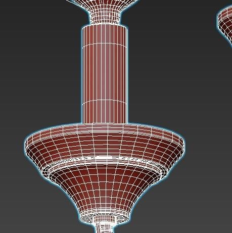 lazzaro chandelier with six lights and metal frame 3D model_5