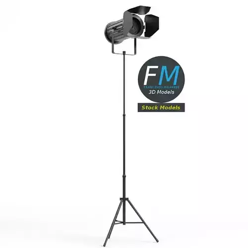 DMX stage light on tripod 2 3D model
